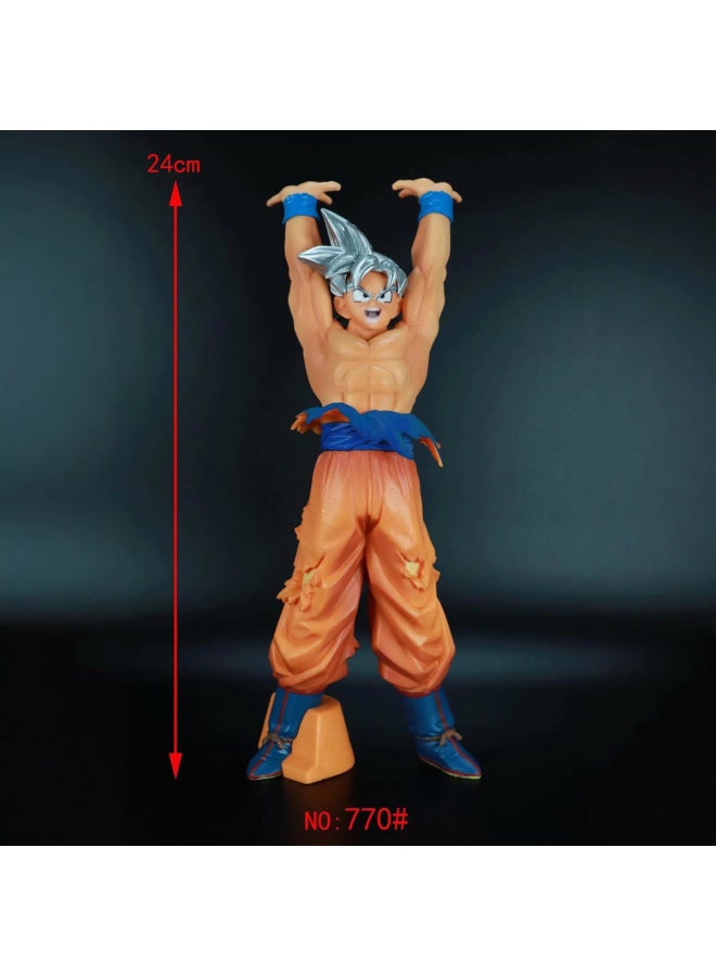 Dragon Ball Free And Extremely Merit Monkey King Black Hair Wukong Yellow Hair Wukong Silver Hair Wukong Ornaments-Color:44 Generation Silver-haired Goku - Image 3