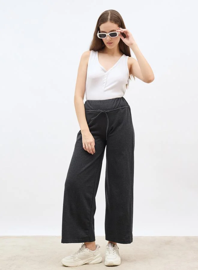 ستايلي Styli Wide Waistband Joggers with Drawstring