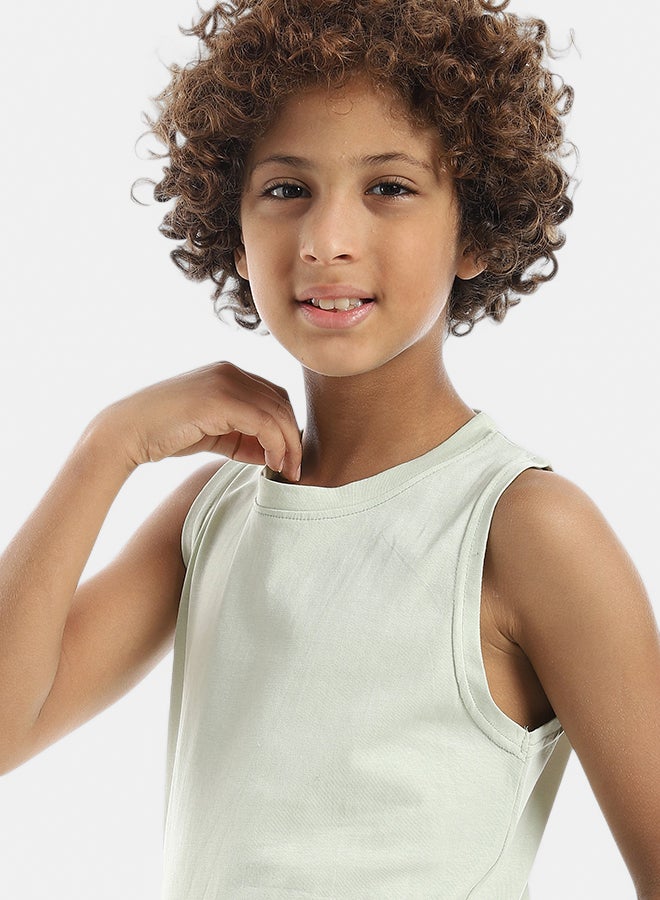 Andora Cut Sleeves Tnak Top_Light Green - Image 4