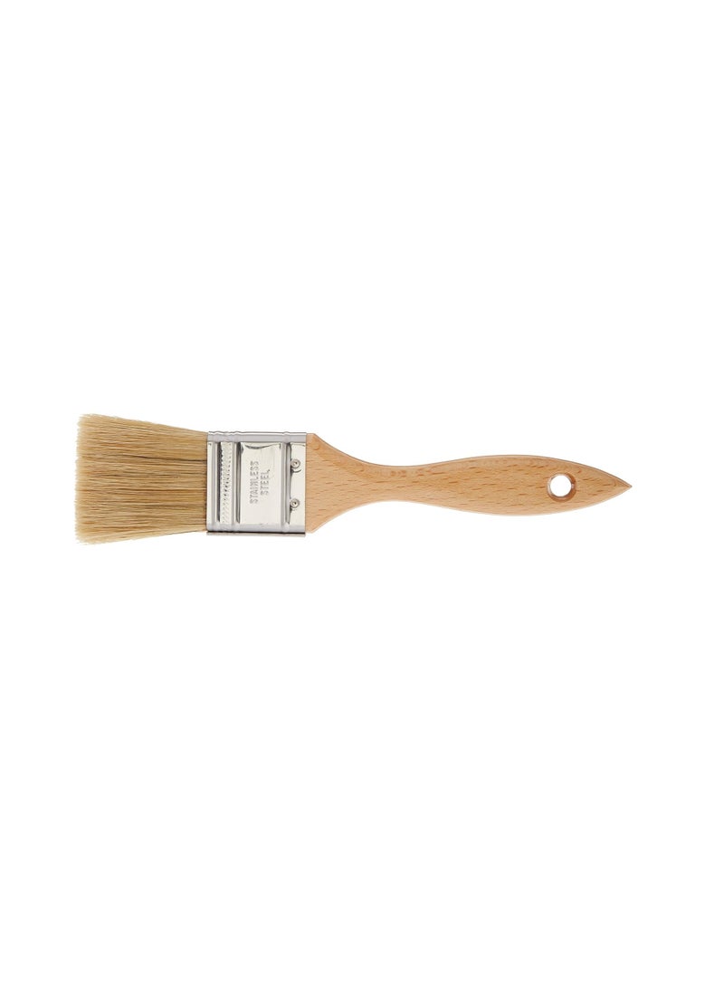 Ateco Ateco Pastry Brush, 1.5-Inch Wide Head with Natural White Boar Bristles, Stainless Steel Ferrule & Wood Handle  - Image 2