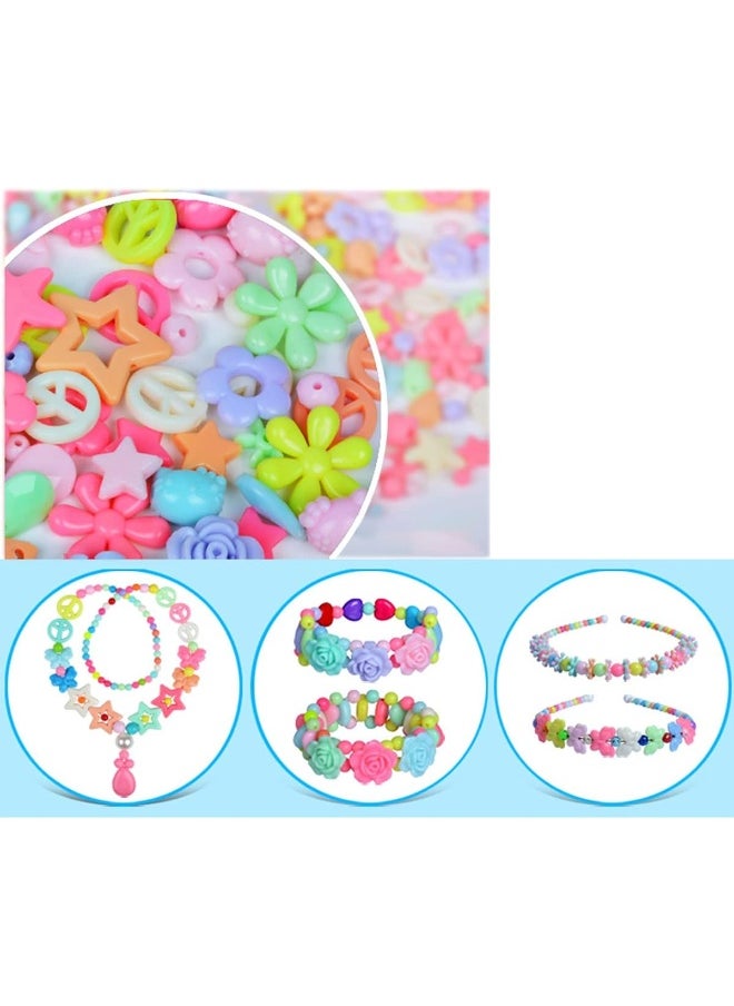 IBAMA - IBAMA 24 Grids DIY Candy Color Love Beads Fruit Beads Mickey Head Round Beads Flower Beads Butterfly Beads DIY Handmade Beads Jewelry Making Set with Box(450pcs) - Image 1