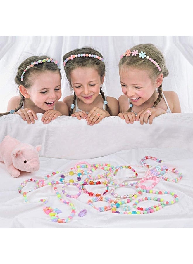 IBAMA - IBAMA 24 Grids DIY Candy Color Love Beads Fruit Beads Mickey Head Round Beads Flower Beads Butterfly Beads DIY Handmade Beads Jewelry Making Set with Box(450pcs) - Image 1
