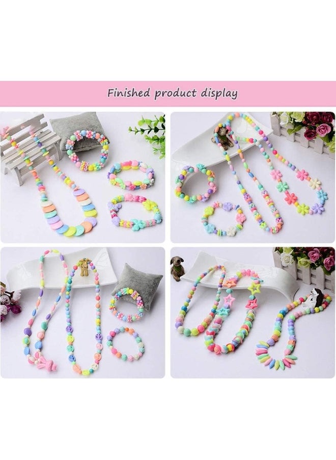 IBAMA - IBAMA 24 Grids DIY Candy Color Love Beads Fruit Beads Mickey Head Round Beads Flower Beads Butterfly Beads DIY Handmade Beads Jewelry Making Set with Box(450pcs) - Image 1