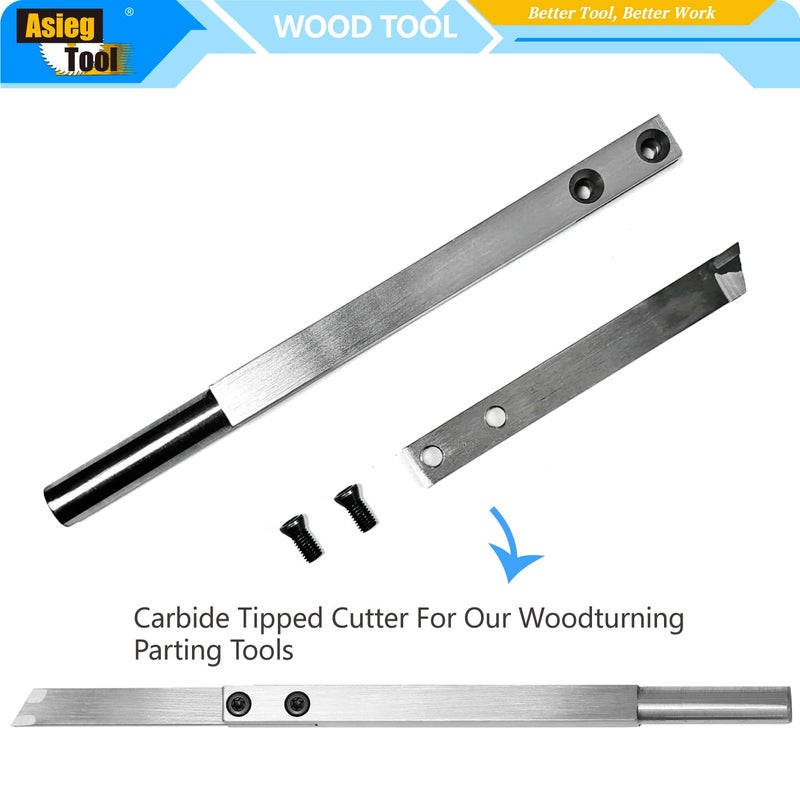Asieg Tool Carbide Tiped Wood Turning Replacement Blades Knives Cutter for Parting Tool and Grooving Woodturning Lathe Tool 100x12.2x3mm - Image 3