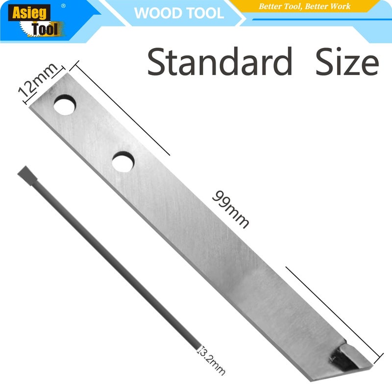 Asieg Tool Carbide Tiped Wood Turning Replacement Blades Knives Cutter for Parting Tool and Grooving Woodturning Lathe Tool 100x12.2x3mm - Image 2