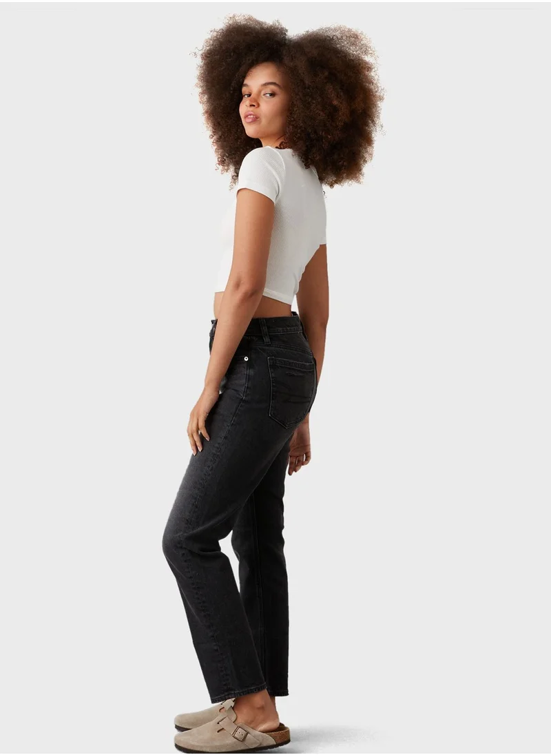 امريكان ايجل High Rise Straight Fit Jeans