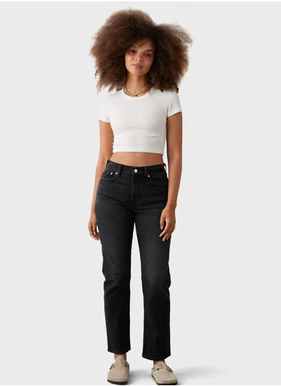 امريكان ايجل High Rise Straight Fit Jeans