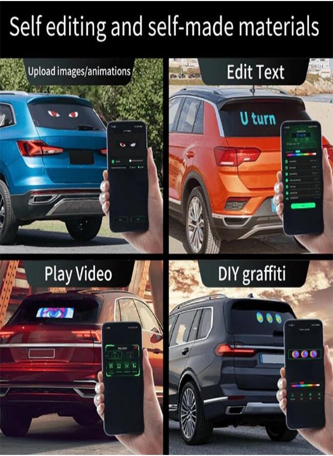 Dynamic Eyes Light for Cars Programmable Flexible Ultra Thin Window Screen LED Display for Car Remote and APP Control