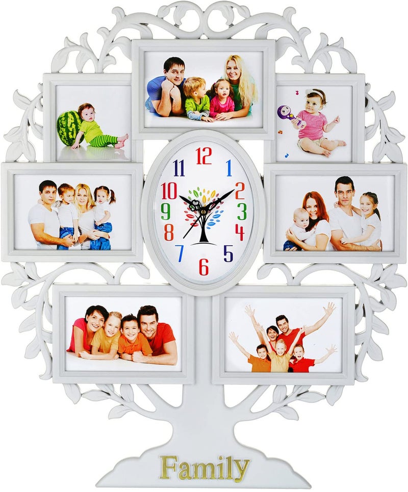 Harbour Analog Latest Stylish New Models Wall Clock with Photo Frames for Home Living Room Hall Bedroom (Size Height 58 CM X Width 48CM)- Home Decor Big Size Wall Clock Mz BLKK 7 - Image 3