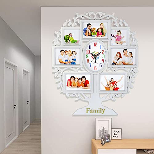 Harbour Analog Latest Stylish New Models Wall Clock with Photo Frames for Home Living Room Hall Bedroom (Size Height 58 CM X Width 48CM)- Home Decor Big Size Wall Clock Mz BLKK 7 - Image 2