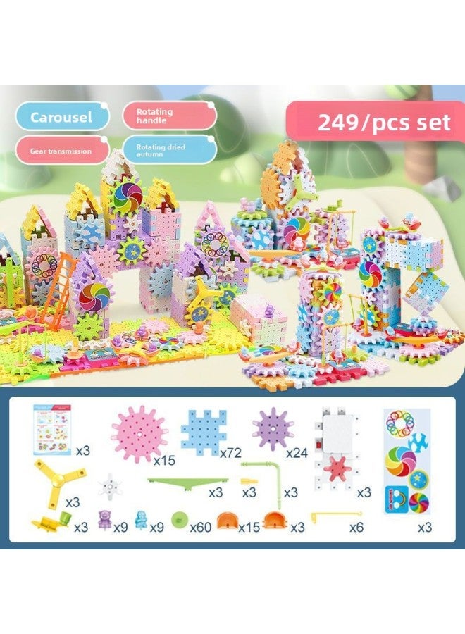 Children's Variety Electric Gear Rotating Building Blocks Large Particles Assembled Paradise Track Suit Educational Development Toys