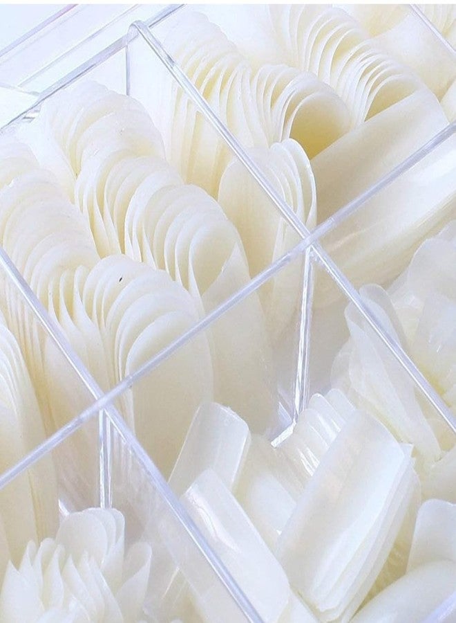 LOBE MIRACLE Natural: 500Pcs Natural False Nails Tips Lady Acrylic Artificial Tip Manicure with Box of 10 Sizes for Nail Art Salons and Home DIY (Off-White, Set of 500) - Image 2