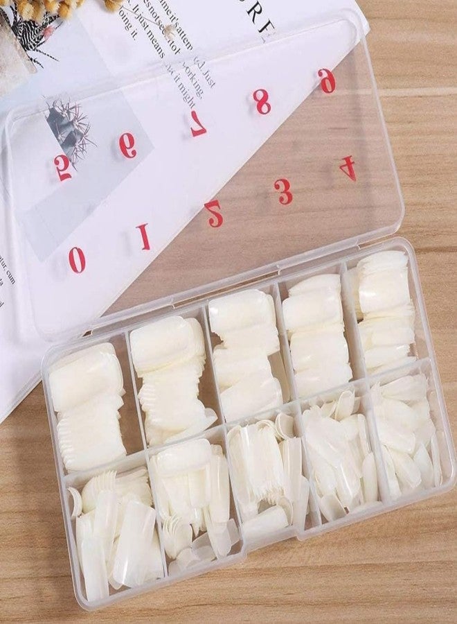 LOBE MIRACLE Natural: 500Pcs Natural False Nails Tips Lady Acrylic Artificial Tip Manicure with Box of 10 Sizes for Nail Art Salons and Home DIY (Off-White, Set of 500) - Image 3