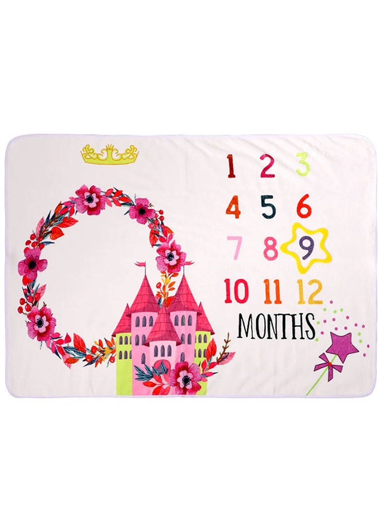 Tiny Toes - Fleece Milestone Blanket - Castle - Image 1