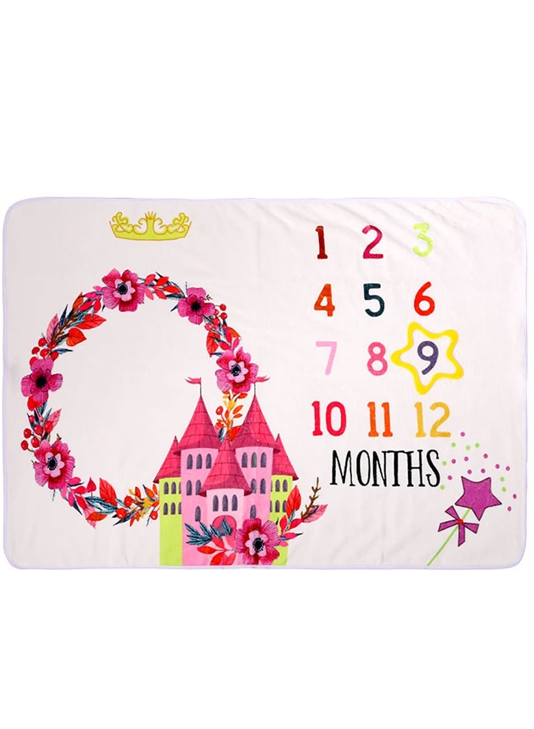 Tiny Toes - Fleece Milestone Blanket - Castle - Image 3
