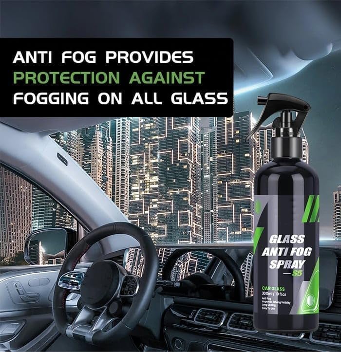 Ozix Oil Film Cleaning Brush & Car Glass Cleaner Anti-Fog Spray | Windshield Defogger & Stain Remover for & Anti-Mist, Oil Stain Remover for Car Windows, Mirrors & Glass (Brush +Anti-Fog Spray) - Image 2