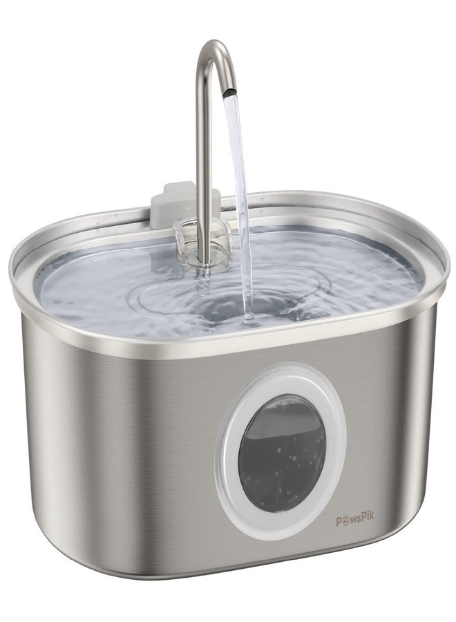 PawsPik SS-01 Stainless Steel Faucet-Design Cat Fountain 108.2 oz. - Image 1