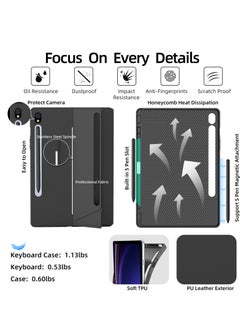 QPHWHFQ 【English】Detachable Magic Keyboard Case for 14.6 inch Samsung Galaxy Tab S10 Ultra/S9 Ultra/S8 Ultra, Magnetic Bluetooth Keyboard Case Samsung Tab with Stand, Multi-Touch Trackpad, 7-Color Backlight  - Image 4