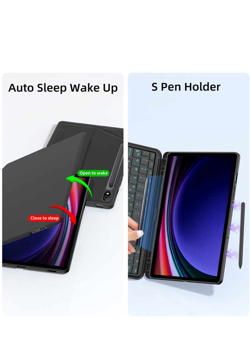 QPHWHFQ - 【English】Detachable Magic Keyboard Case for 14.6 inch Samsung Galaxy Tab S10 Ultra/S9 Ultra/S8 Ultra, Magnetic Bluetooth Keyboard Case Samsung Tab with Stand, Multi-Touch Trackpad, 7-Color Backlight - Image 1