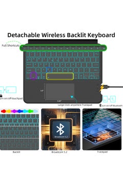 QPHWHFQ 【English】Detachable Magic Keyboard Case for 14.6 inch Samsung Galaxy Tab S10 Ultra/S9 Ultra/S8 Ultra, Magnetic Bluetooth Keyboard Case Samsung Tab with Stand, Multi-Touch Trackpad, 7-Color Backlight  - Image 2