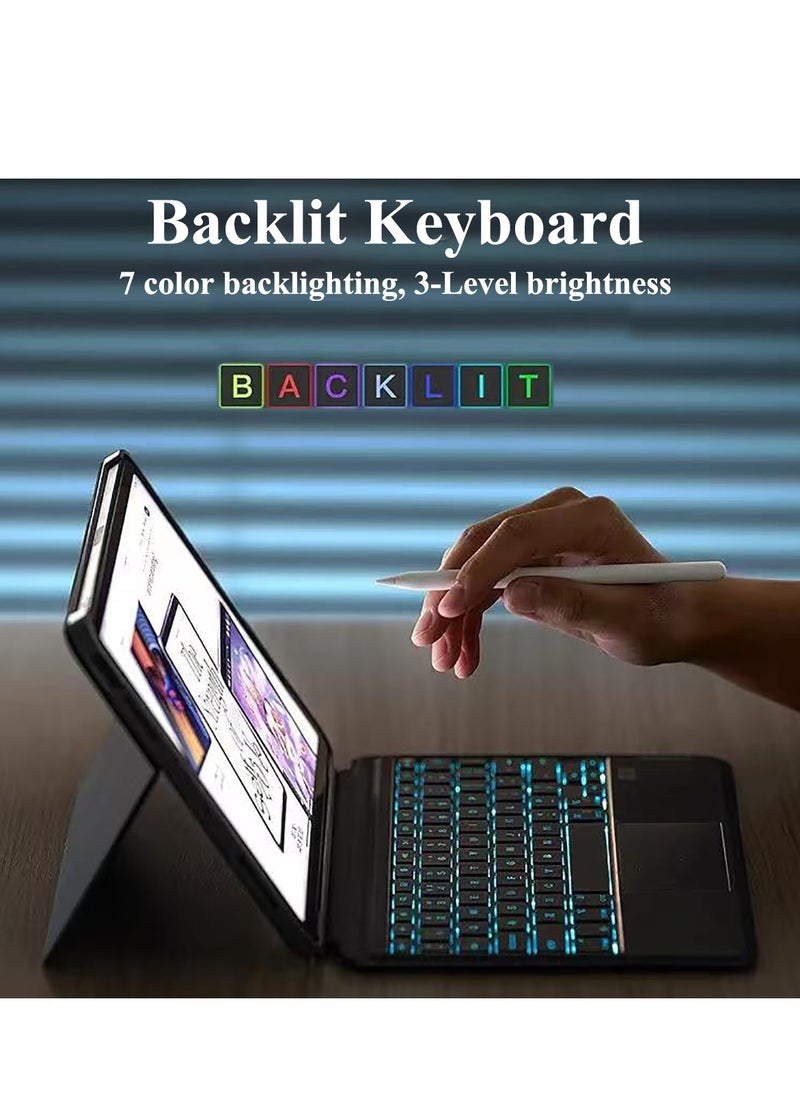 QPHWHFQ - 【English】Detachable Magic Keyboard Case for 14.6 inch Samsung Galaxy Tab S10 Ultra/S9 Ultra/S8 Ultra, Magnetic Bluetooth Keyboard Case Samsung Tab with Stand, Multi-Touch Trackpad, 7-Color Backlight - Image 1