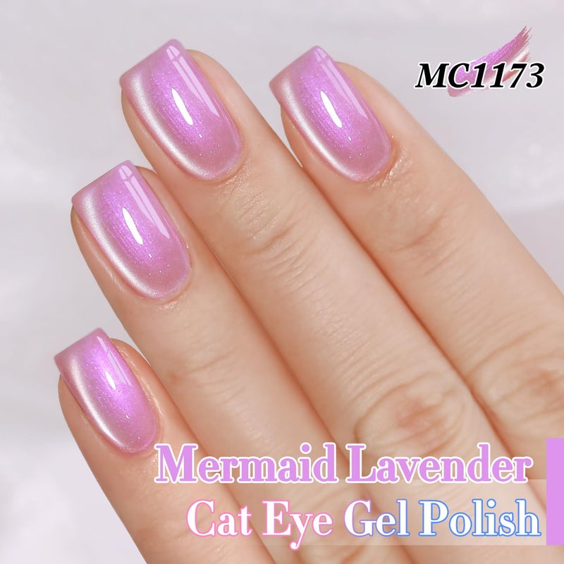 Double Rhythm 6 Colors Cat Eye Gel Polish Set Shimmer Glitter with Magnet Holographic Reflective Magnetic UV Nail Art Kit (6-Kit-50) - Image 3