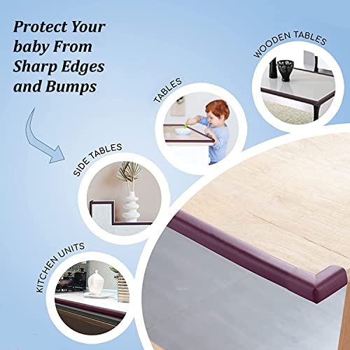 SYGA Safety Strip Furniture Edge Guard + Corner Protector - 6.5ft Edge Guard + 4 Corner Guards for Baby Proofing and Child Safety (Brown Combo) - Image 4