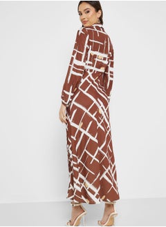 Jovonna London V-Neck Printed Side Slit Dress  - Image 2