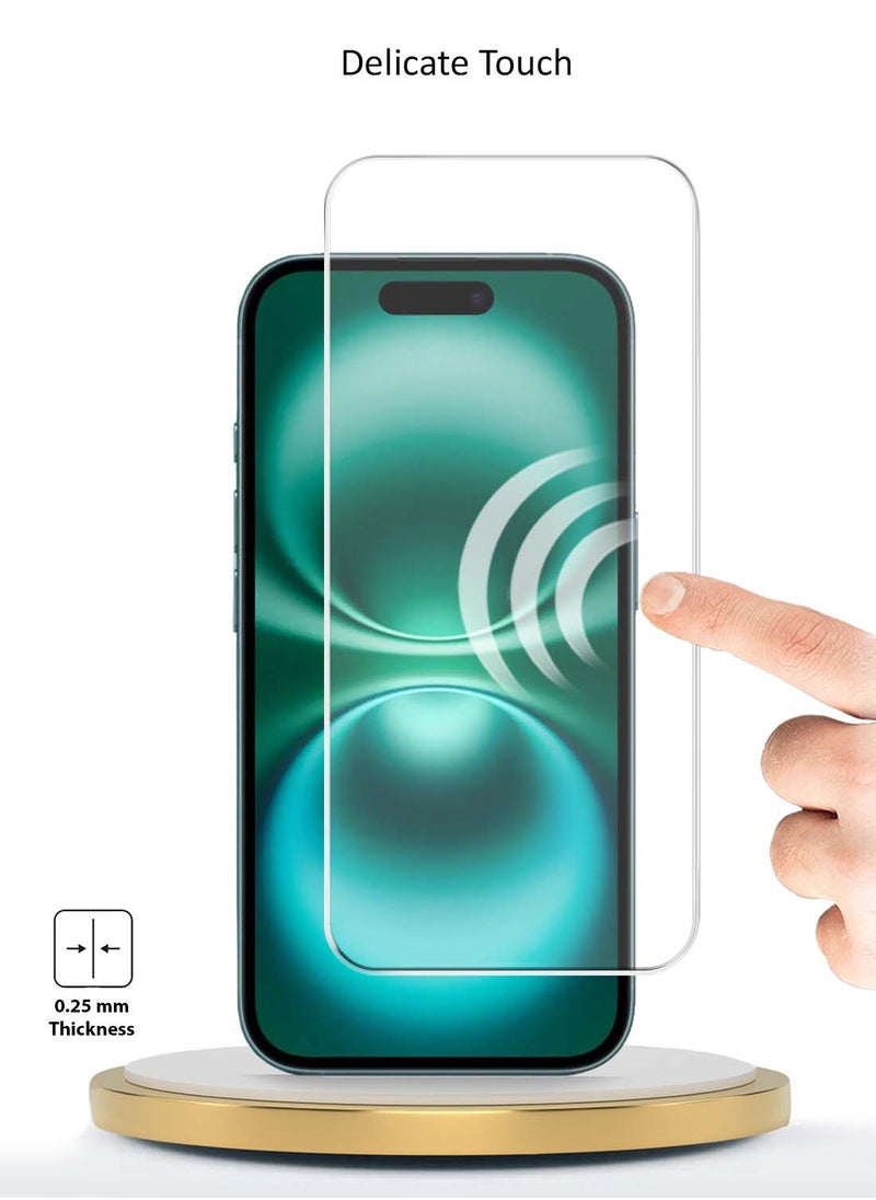 Wtech - Apple iPhone 16 Plus 2024 Premium Series Curved Edges 9H 2.5D Tempered Glass Screen Protector (MSG9CN) - Clear - Image 1