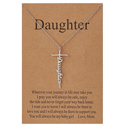 Lcherry Daughter Gifts from Mother Daughter Cross Necklace for Women Religious Gifts for Women - Image 1