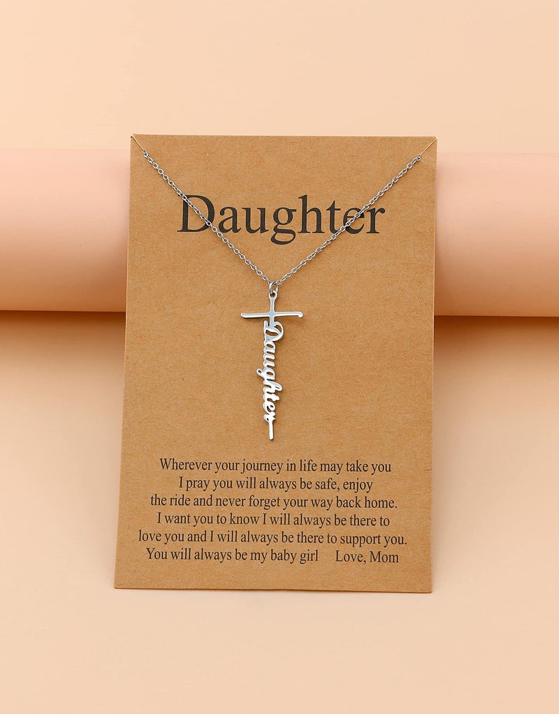 Lcherry Daughter Gifts from Mother Daughter Cross Necklace for Women Religious Gifts for Women - Image 5