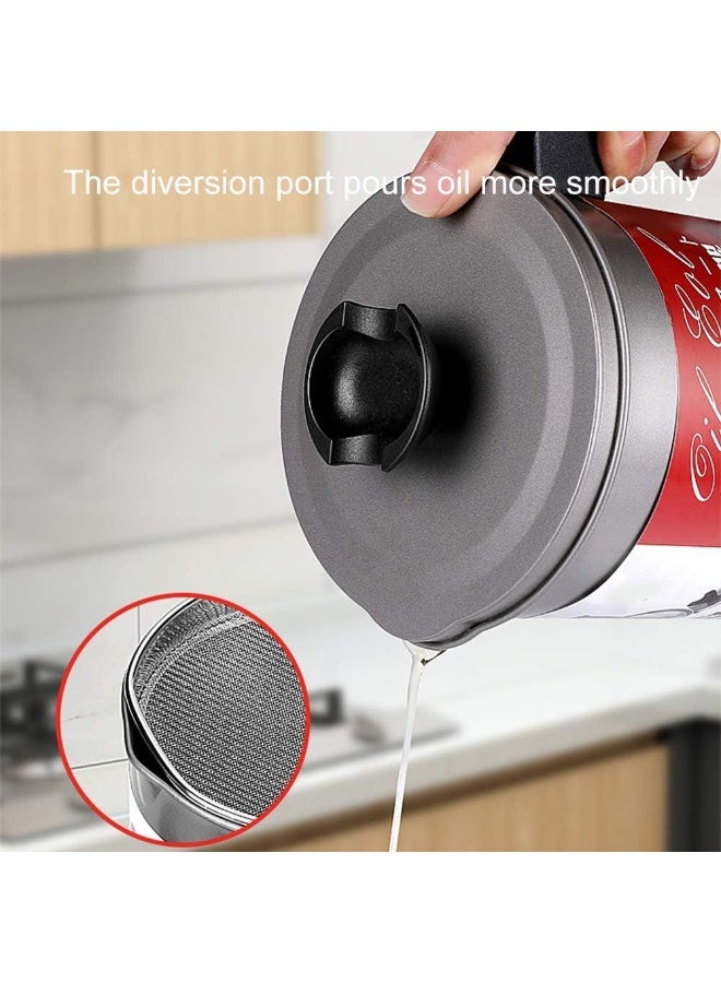 دورق زيت/سمن كوكر الأصلي مع مصفاة شبكية دقيقة - سعة 1400 مل - Image 3