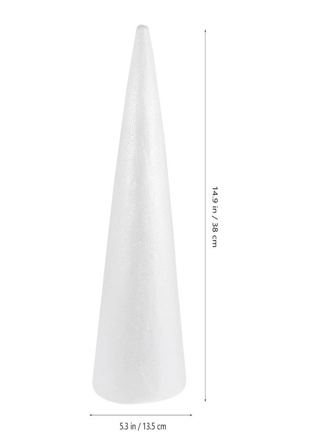 SUPVOX 2 قطع مخاريط رغوة مخاريط شجرة عيد الميلاد لعمل النماذج الحرفية وتنسيق الزهور (38x13.5 سم) - Image 4