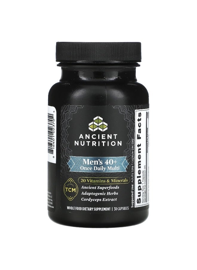 Ancient Nutrition - Ancient Nutrition, Men's 40+ Once Daily Multi, 30 Capsules - Image 1