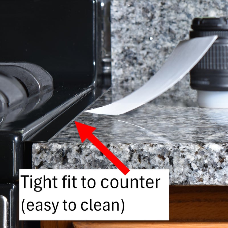 TrueGem Stove Gap Covers - 25.4", Black, Stainless Steel - Image 3