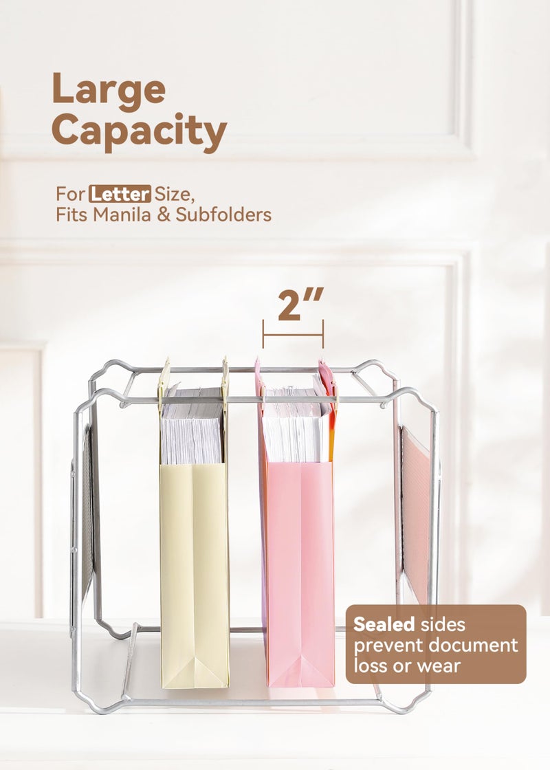 SortRax Plastic Extra Capacity Hanging File Folders, 2" Pastel Expanding Pocket, Heavy Duty for Filing Cabinet, Insertable 1/5-Cut Tabs, Letter Size - 12 Pack - Image 2