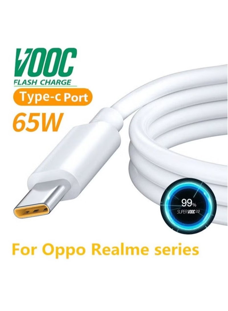 محول شحن فلاش سوبر VOOC بقوة 65 واط مع كابل تايب سي متوافق مع اوبو - Image 2