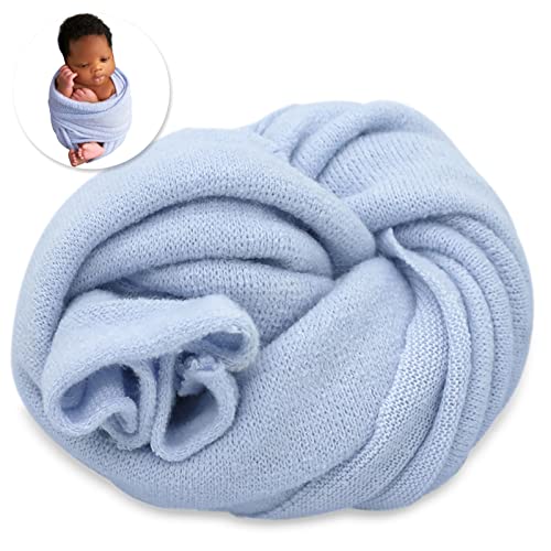 ForBaysy Newborn Posing Wrap Newborn Photography Props Soft Stretch Knit Blanket Handmade Wrap for Baby Boys Girls Photoshoot - Image 1