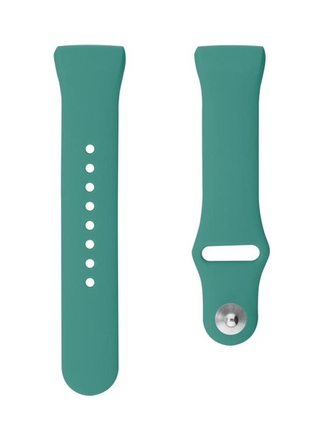 NIBEMINENT Solid Color Silicone Strap For Fitbit Charge 3 18mm Pine Green - Image 2
