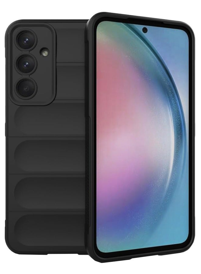 Samsung Galaxy A-55 Back Cover, Creative TPU Protective Case for Galaxy A-55, Anti-Fall and Shockproof Skin Feel Case Cover for Samsung A-55 5G 2024, Black