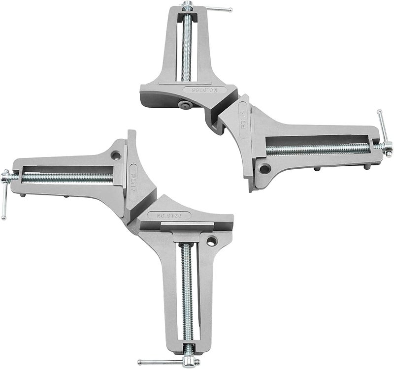 Pony 2-Piece 90 Degree Corner Clamp Set, Featured with 3’’ Maximum Opening, 200 lbs Clamping Force & 1/2’’ Clamping Height, Aluminum Alloy Body, Adjustable Right Angle Clamps for Multiple Projects - Image 1
