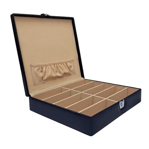 essart Faux Leather Luxury Sunglass Storage Case Premium Leather Eyewear Organizer Box Elegant Protective Case for Men & Women Sunglasses luxury chashma box (SG-10-DF-Black) - Image 1
