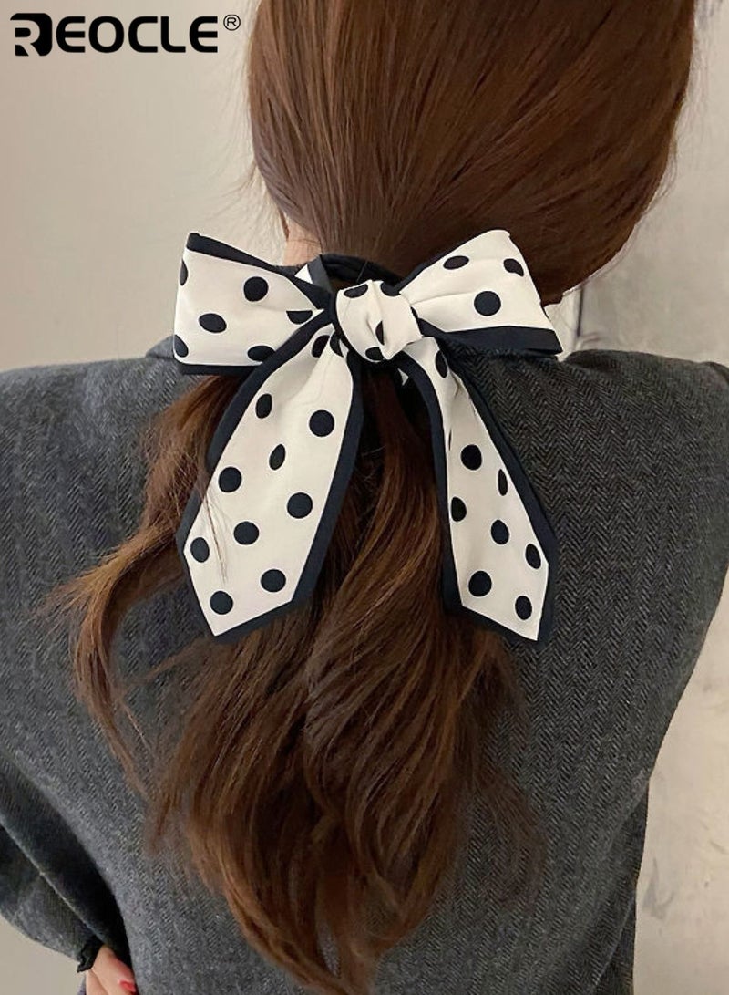 REOCLE Women's Polka-Dot Slim Silk Scarf Versatile Decorative Styling Accessory Multi-Use Daily Wear Scarf for Daily Use - Image 3