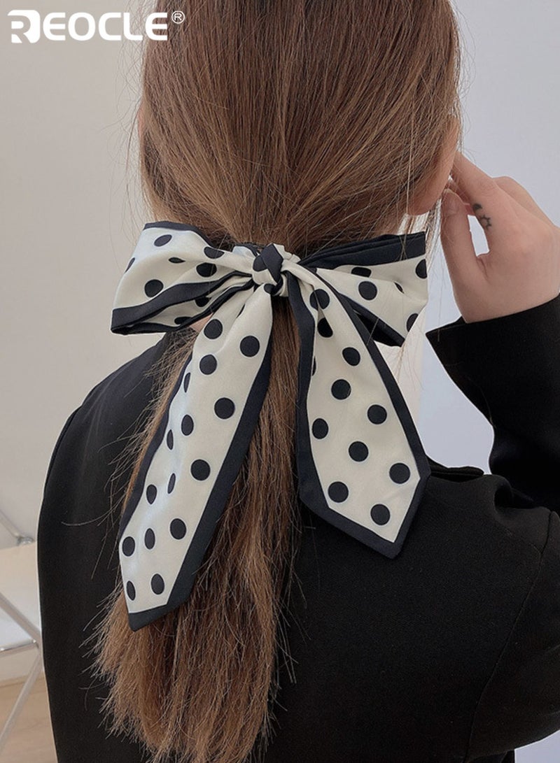 REOCLE Women's Polka-Dot Slim Silk Scarf Versatile Decorative Styling Accessory Multi-Use Daily Wear Scarf for Daily Use - Image 1