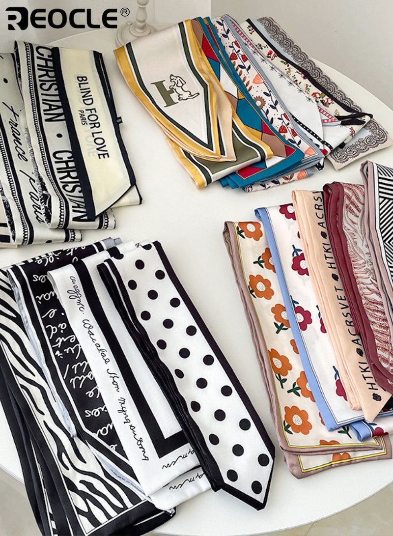 REOCLE Women's Polka-Dot Slim Silk Scarf Versatile Decorative Styling Accessory Multi-Use Daily Wear Scarf for Daily Use - Image 4