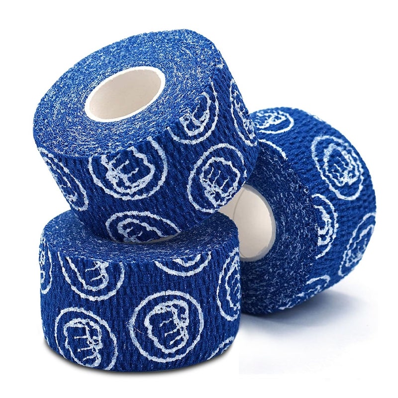WOD Nation Weightlifting Hook Grip Athletic Tape Flexible Fabric Thumb Finger Tape EasyTear SweatProof Durable Strips for Powerlifting Gym 3Pack 23 ft Rolls Blue