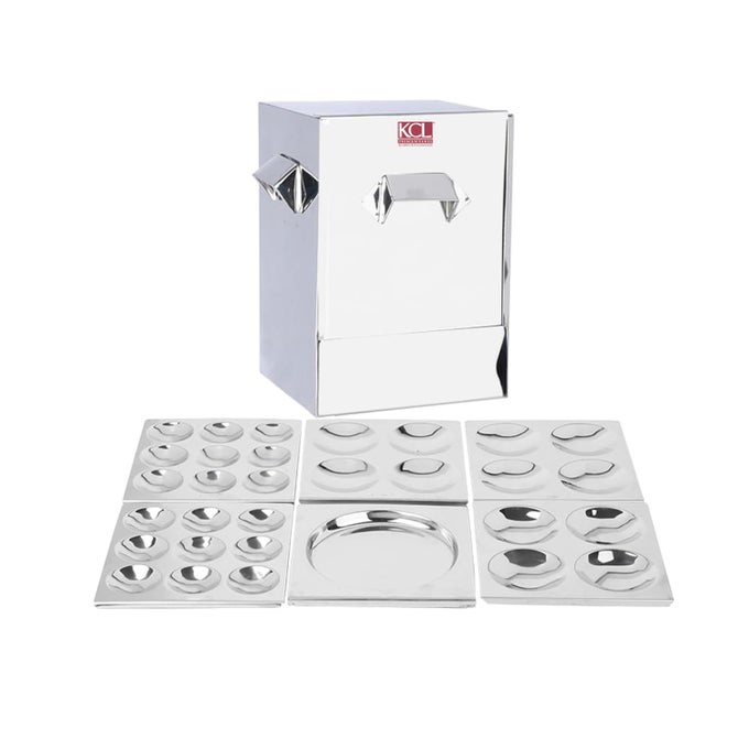 STAINLESS STEEL - TRIVIA IDLI MAKER | INCLUDE 3 REGULAR, 2 MINI & 1 TATTE IDLI PLATE | HOTEL TYPE RECTANGULAR SHAPE IDLI STEAMER FOR HOME | RESTAURANT TYPE SOFT & FLUFFY IDLI | INDUCTION BASE