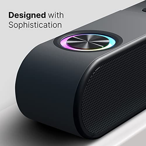 Crossbeats بار الصوت بلوتوث كروس بيتس بليز B24 24 واط، أضواء RGB للألعاب، AUX، بلوتوث، USB، FM و TWS I بطارية شحن سريع، اتصال متعدد المنافذ، مكبر صوت بلوتوث للتلفاز، الهاتف المحمول، الكمبيوتر، اللابتوبات، الأجهزة اللوحية باللون الأسود - Image 4