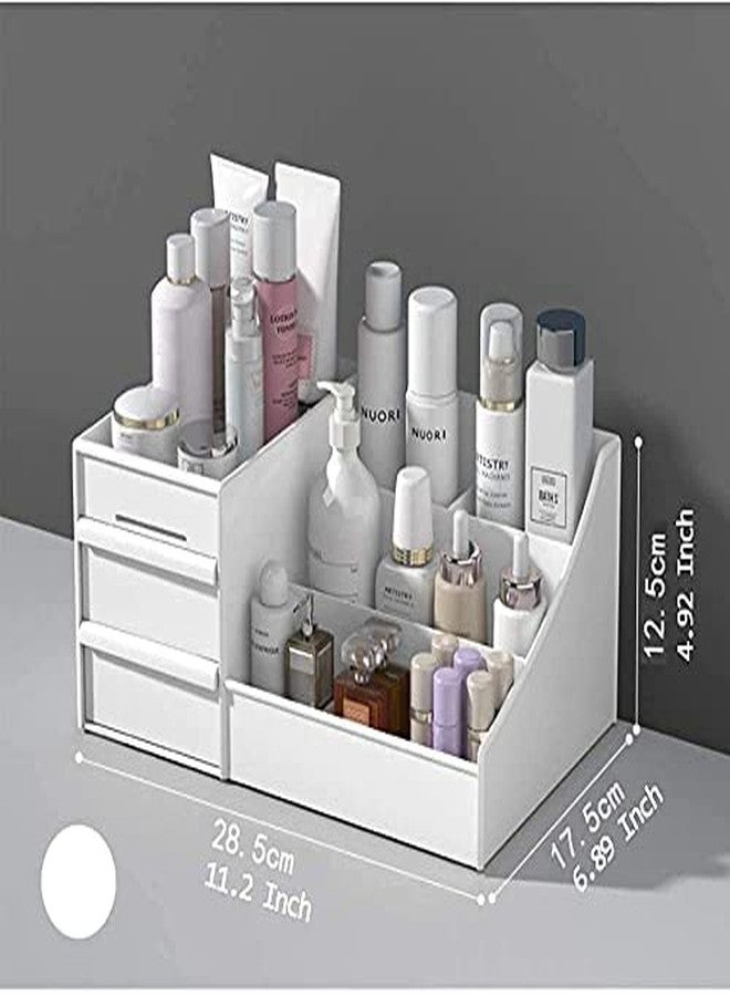 FENNEC MART™ Makeup Desk Cosmetic Storage Box Organizer with Drawers for Dressing Table, Vanity Bathroom Counter,, Eyeshadow, Lotions, Lipstick and Nail Polish (White) - Image 3