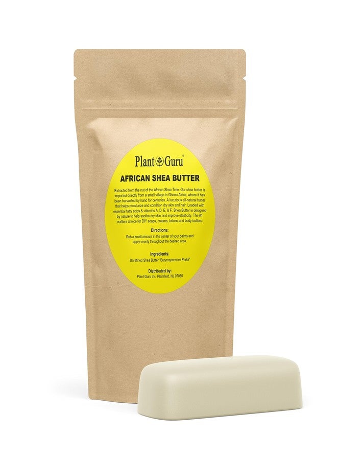 Plant Guru Raw African Shea Butter 8 oz. Bar 100% Pure Natural Unrefined IVORY - Imported From Ghana - Ideal Moisturizer For Dry Skin, Body, Face And Hair Growth. Great For DIY Soap and Lip Balm Making. - Image 1